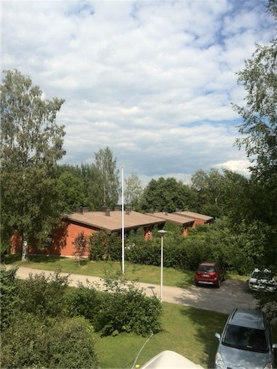 rivitalon katto puhdistettuna